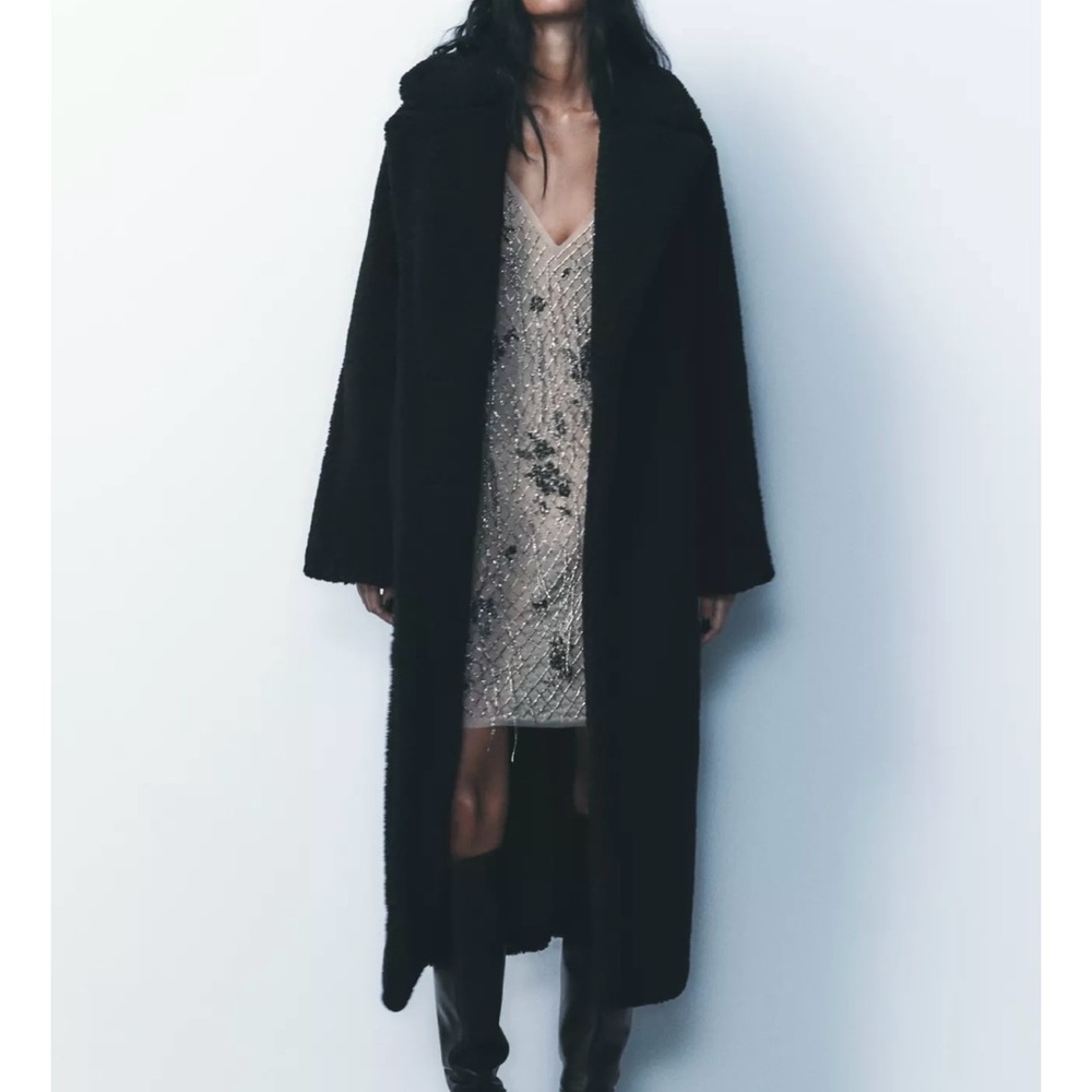 Zara Long Fleece Coat - NWT